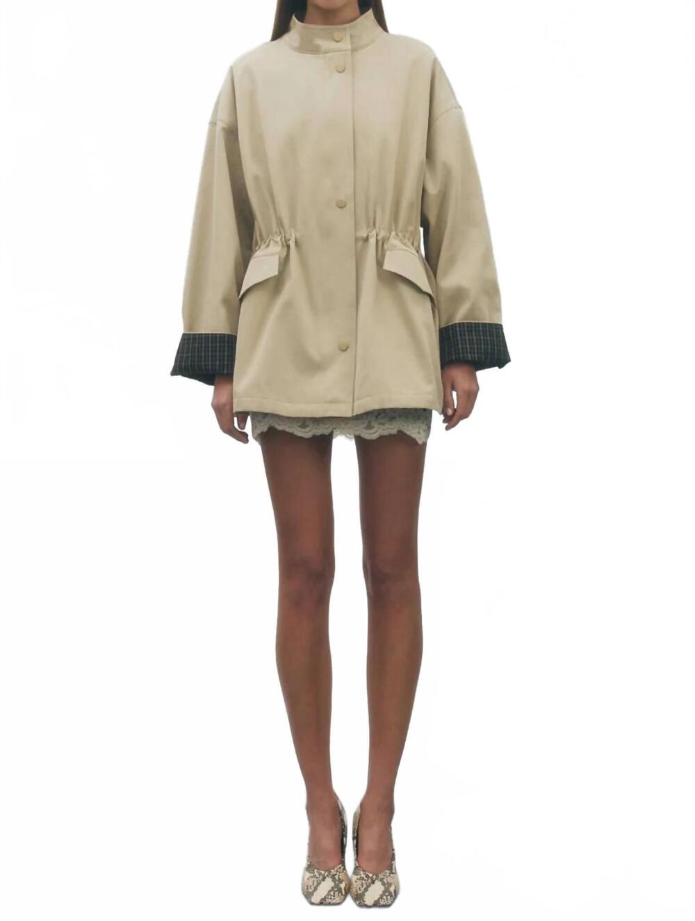 NEW MAUDE CLUB lake trench coat in tan